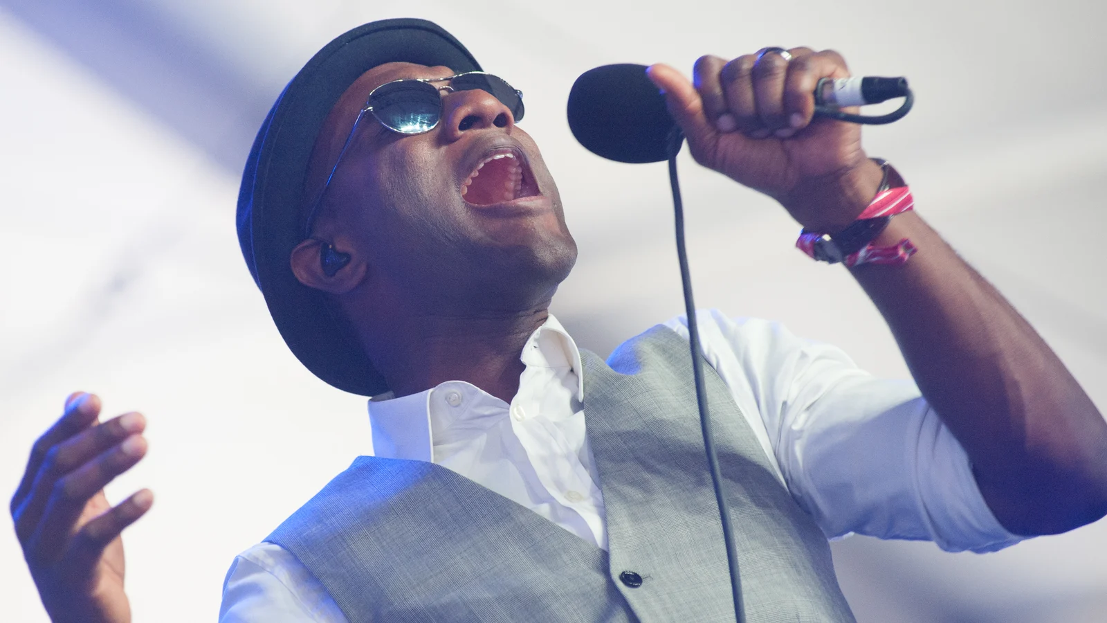 Aloe Blacc performing at the Coachella Valley Music and Arts Festival on April 18, 2014 in Indio, California