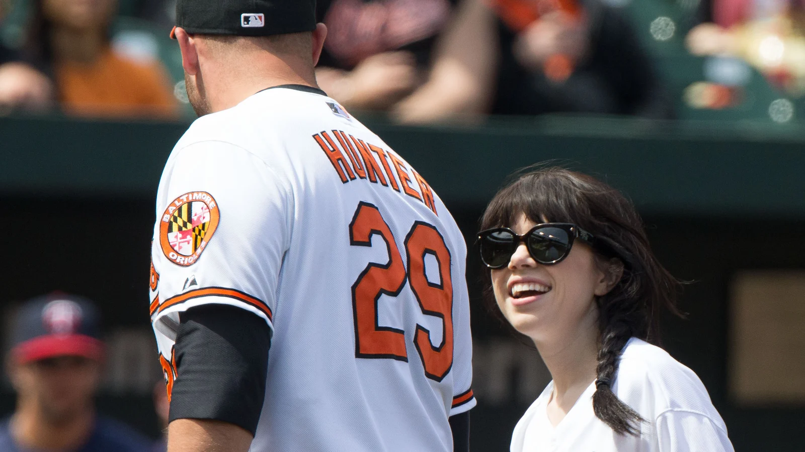 Recording artist Carly Rae Jepsen before a baseball game between the Baltimore Orioles and the Minnesota Twins on Sunday, April 7, 2013 in Baltimore, MD.