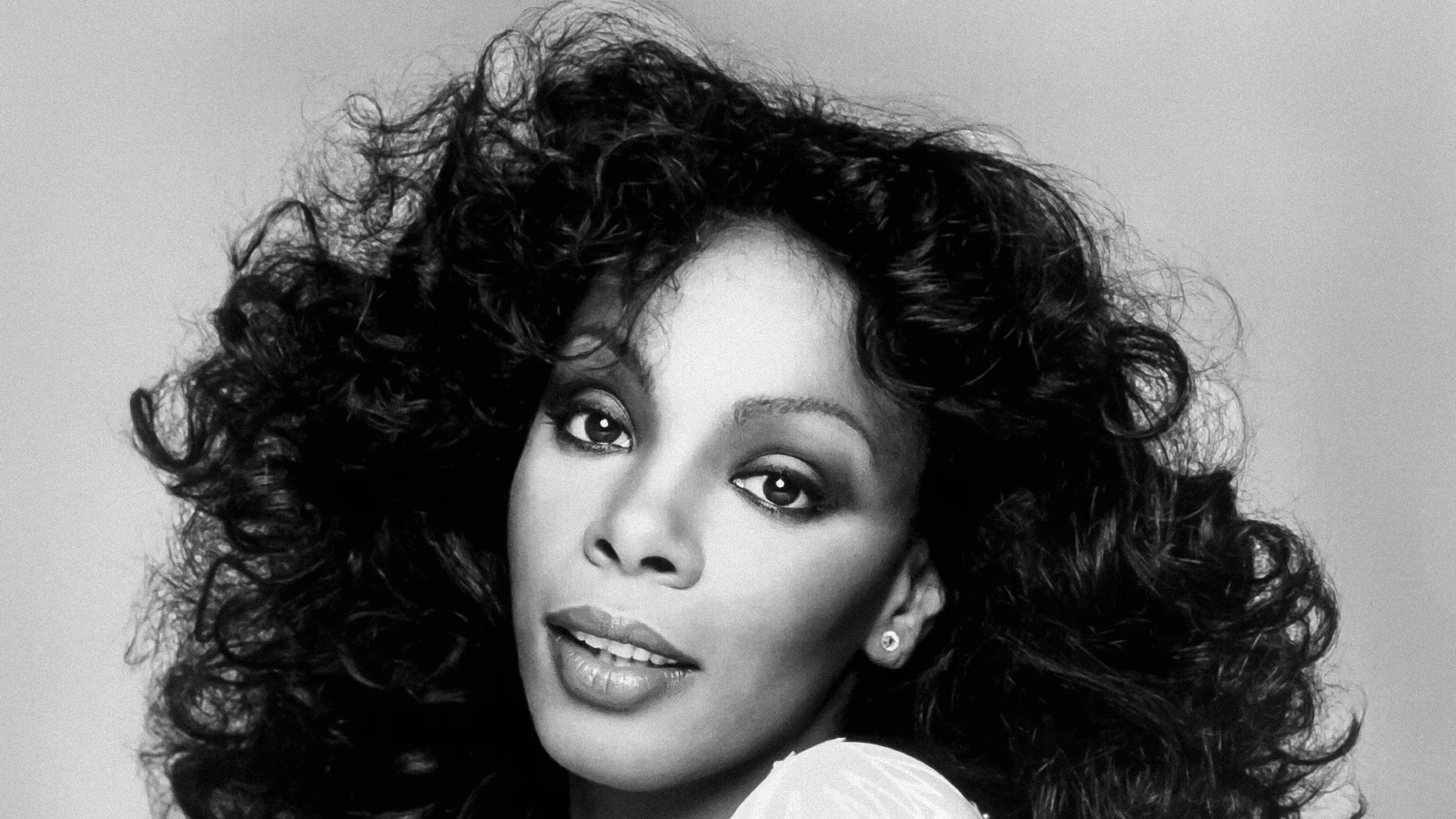 American singer Donna Summer in a 1977 publicity photo promoting her album Once Upon a Time.