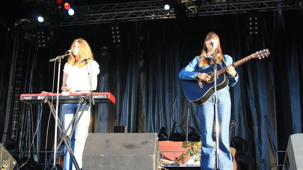 The Swedish duo First Aid Kit (Johanna and Klara Söderberg)