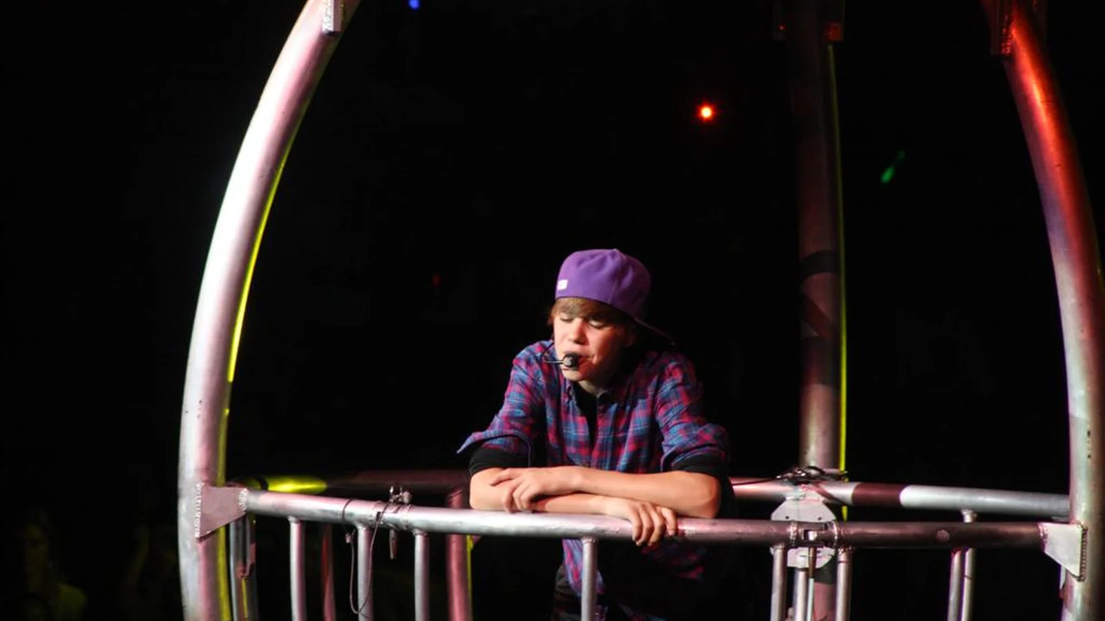 Justin Bieber performing at the Conseco Fieldhouse