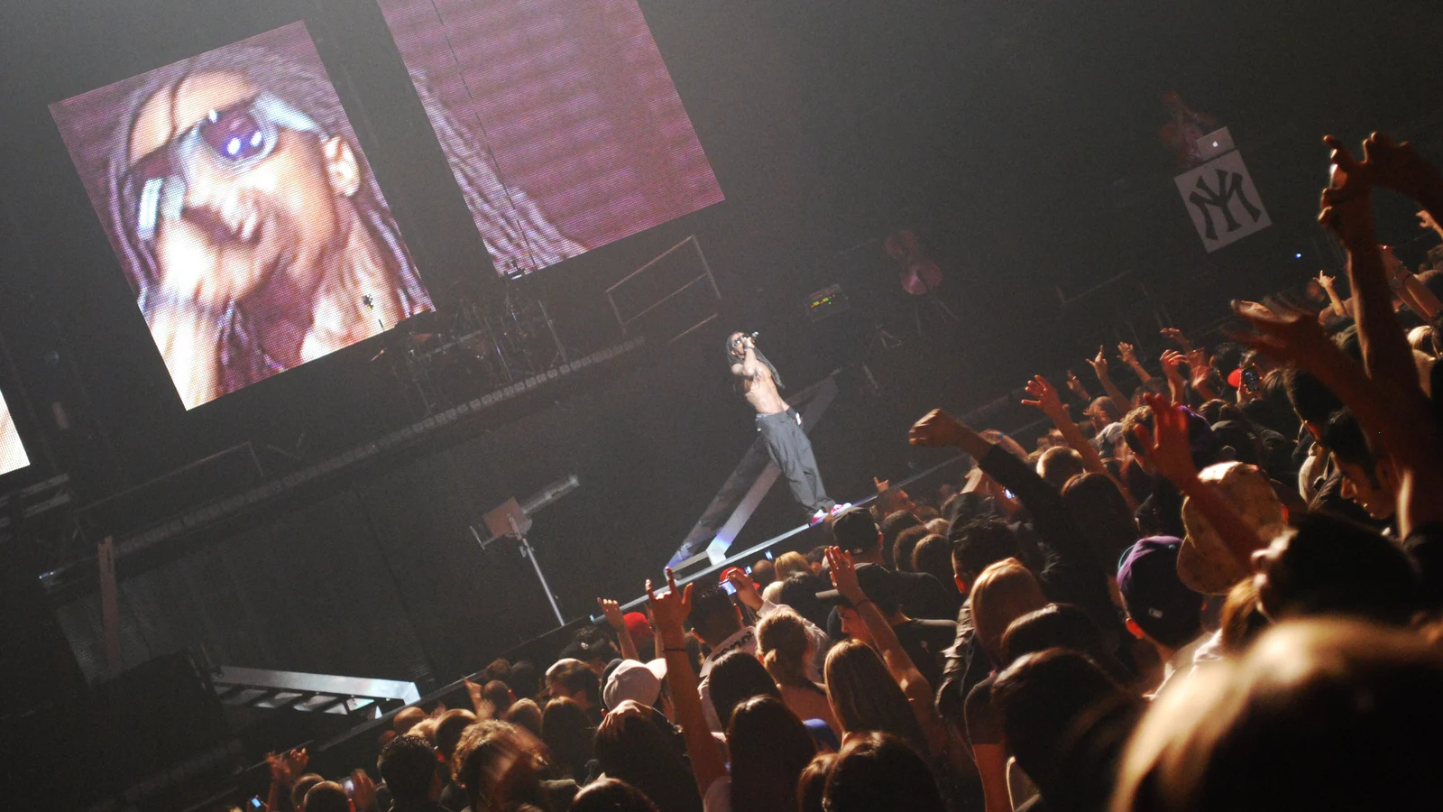 Lil Wayne performing at General Motors Place concert in Vancouver.