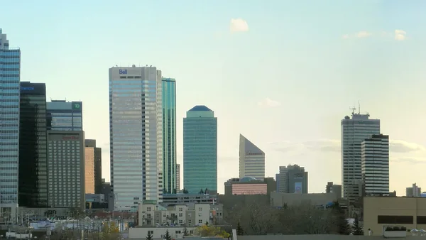 Skyline of Edmonton, Alberta as seen from the Royal Alex Hospital in the Fall of 2011.