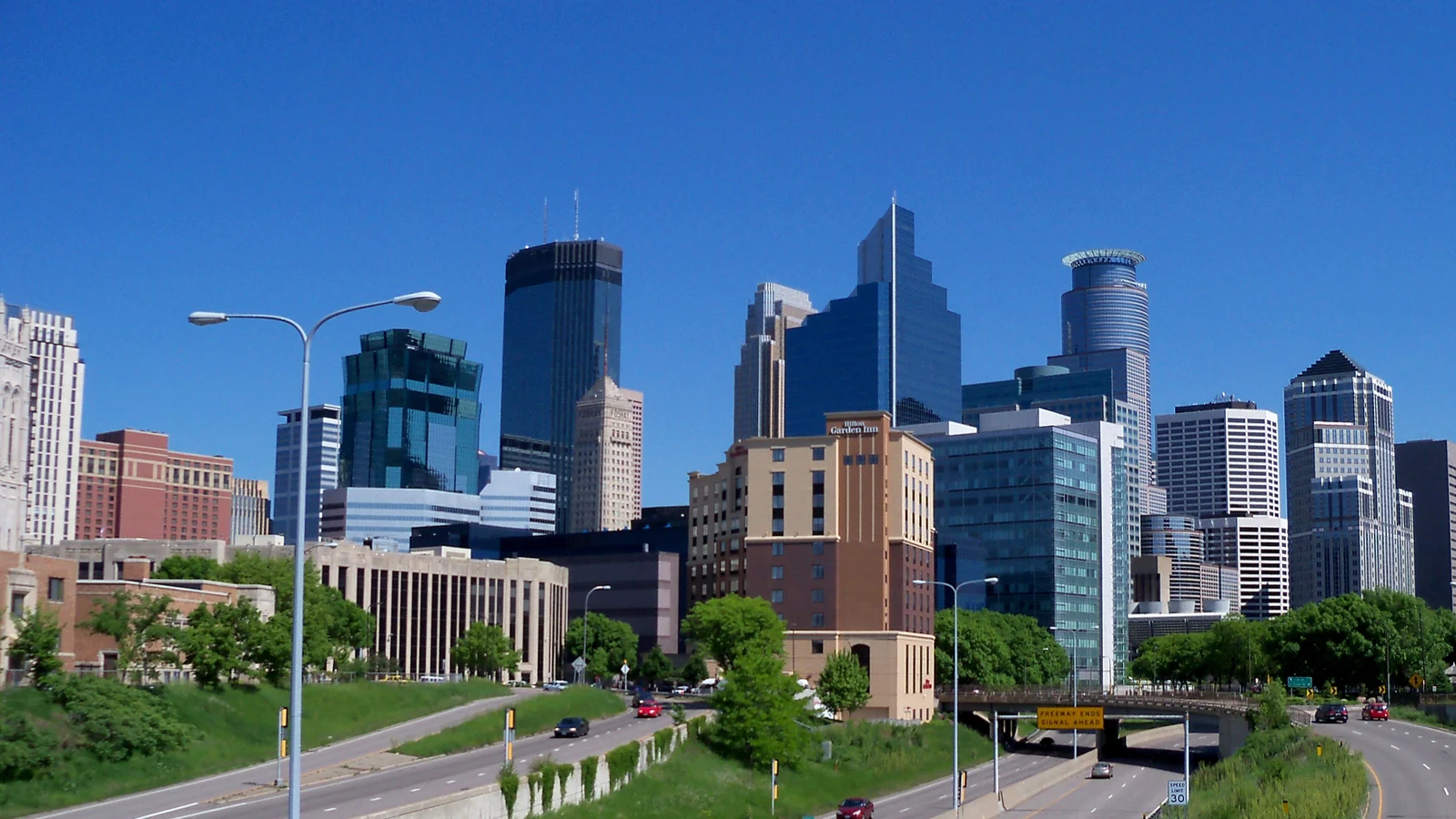 Skyline of Minneapolis, Minnesota, USA. Taken looking Northwest.