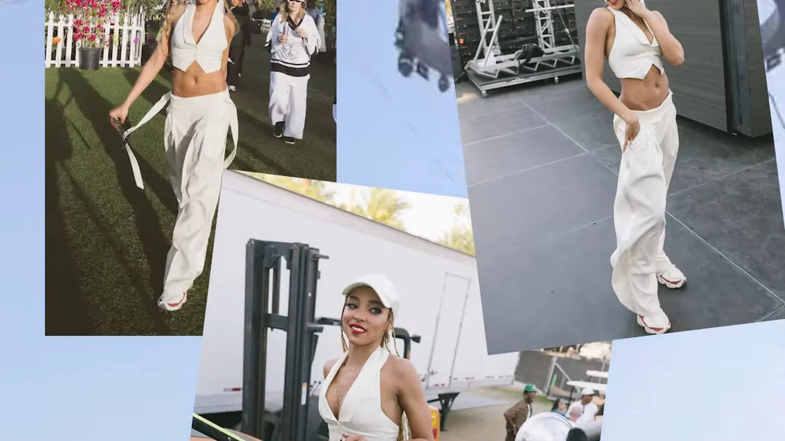 Tinashe at Coachella 2024 in a JD Sports advertisement