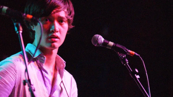 Singer Chris Chu of American indie rock band The Morning Benders, opening for Broken Bells in 2010.