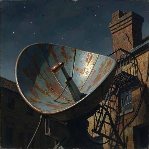 Satellite Dish at Dusk artwork