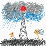 Radio Tower in Rain artwork