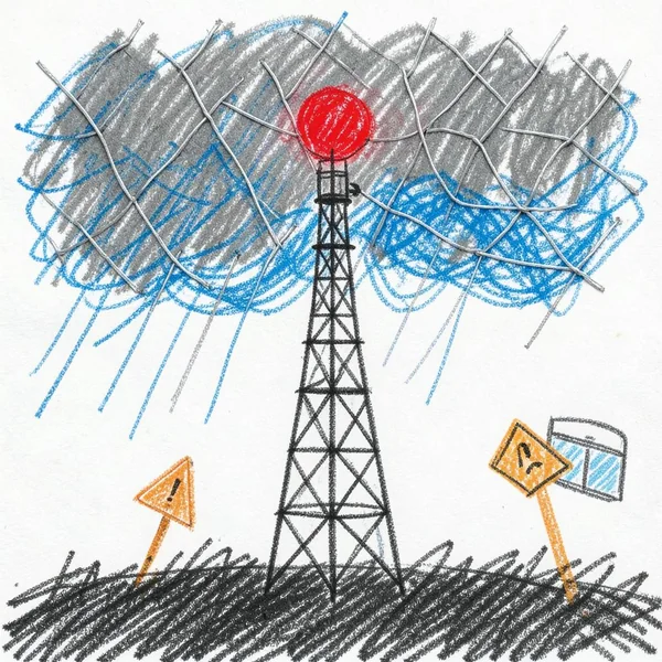 Radio Tower in Rain artwork
