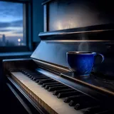Blue Cup on the Piano artwork