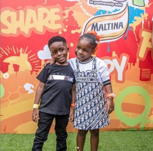 Davido’s Daughter, Imade &Amp; Tiwa Savage’s Son, Jamal Pictured Together At Nickfest 2019 2