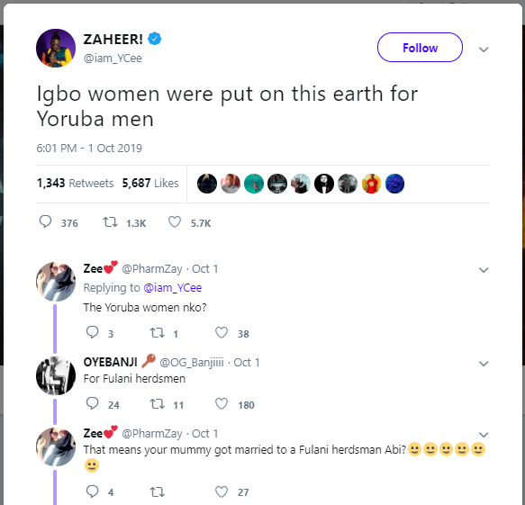 Ycee Says “Igbo Women Were Put On This Earth For Yoruba Men” 2
