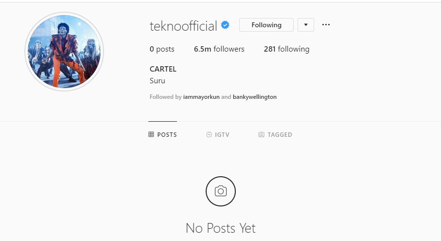 Tekno Leaves Disturbing Message After Deleting Instagram Photos 2