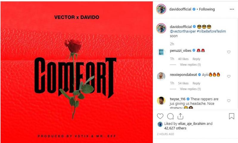 Davido Announces Comfort Collaboration With Vector 2