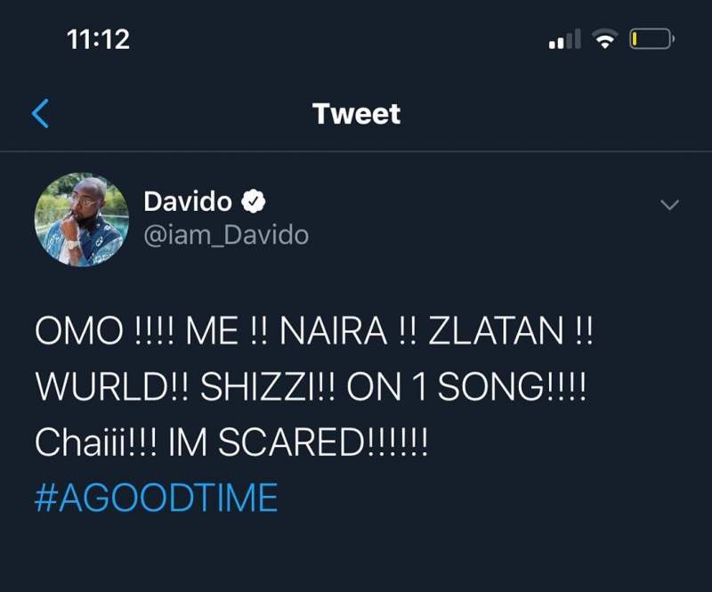 Davido Scared As He Collaborates With Naira Marley, Zlatan, Wurld &Amp; Shizi 1