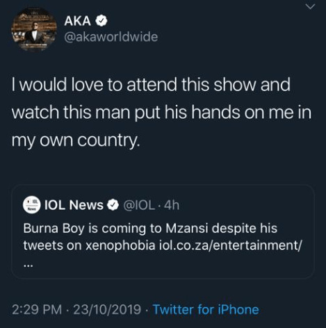 Aka Says Burna Boy &Quot;Must Apologize&Quot; To Him 2