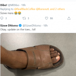 Tweeps Troll Sizwe Dhlomo Over His Choice Of Footwear 10