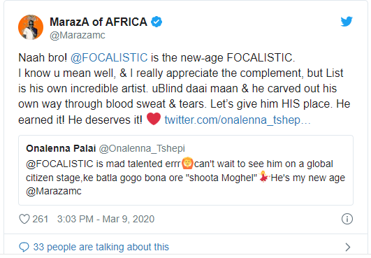 Maraza Rejects Being Compared To Focalistic 2