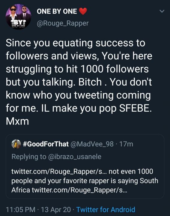 Rouge Destroys Follower Who Criticised The 'Failure' Of Her Battle With Moozlie 2