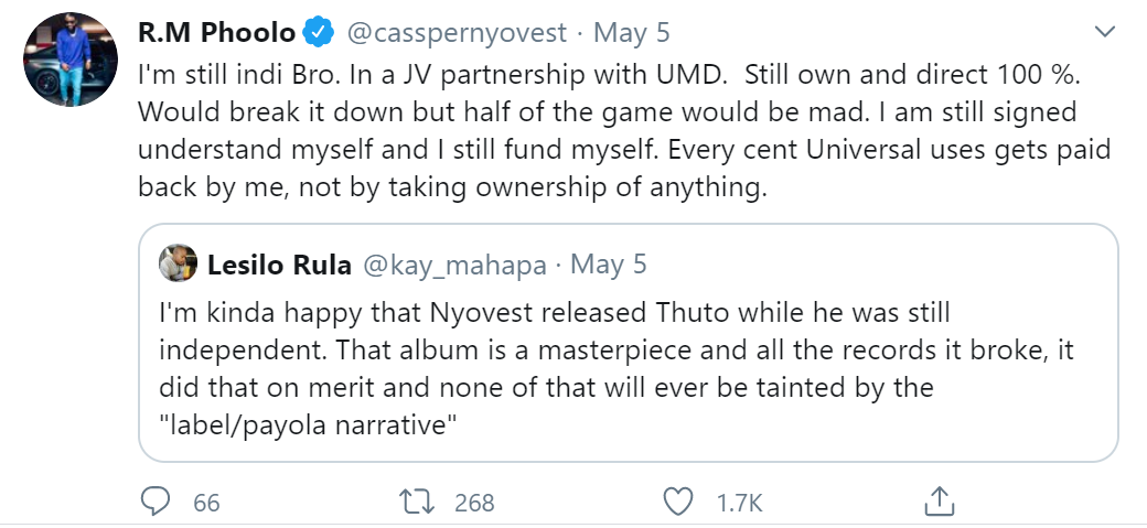 Cassper Nyovest Refutes Claims Of Not Being Independent 2