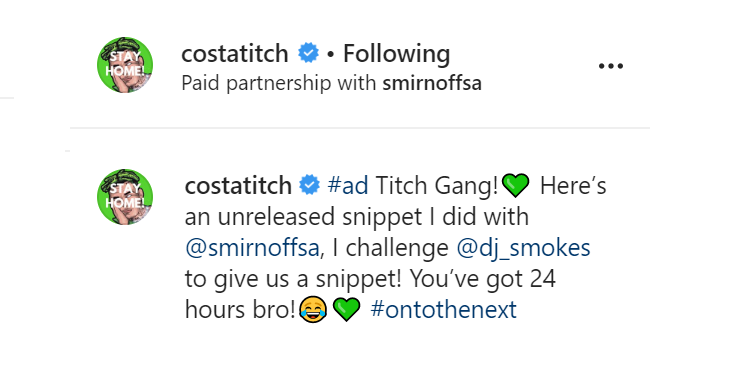 Costa Titch Shares An Unreleased Song He Recorded With Smirnoff Sa 2