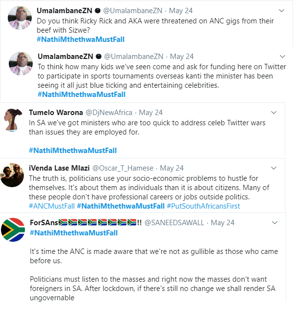 #Nathimthethwamustfall Trends After Aka &Amp; Sizwe Twitter War 5