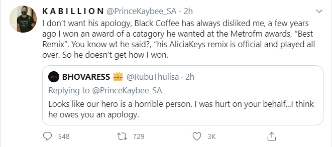 Prince Kaybee Unhappy With Black Coffee Calling Him &Quot;House Ni**Er&Quot; 3