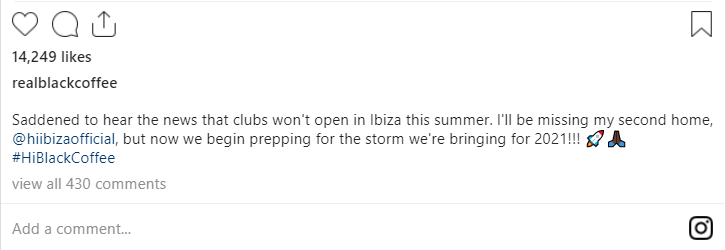 &Quot;I'Ll Be Missing My Second Home&Quot;, Black Coffee Reacts To Closure Of Ibiza Clubs 2
