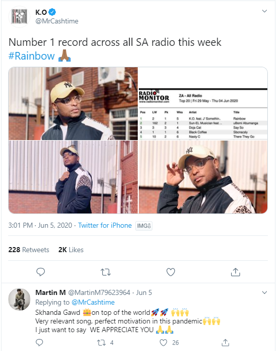 K.o Rejoices Over &Quot;Rainbow&Quot; Topping All Sa Radio Charts 2