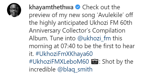 Khaya Mthethwa Announces New Song &Quot;Avulekile&Quot; 2