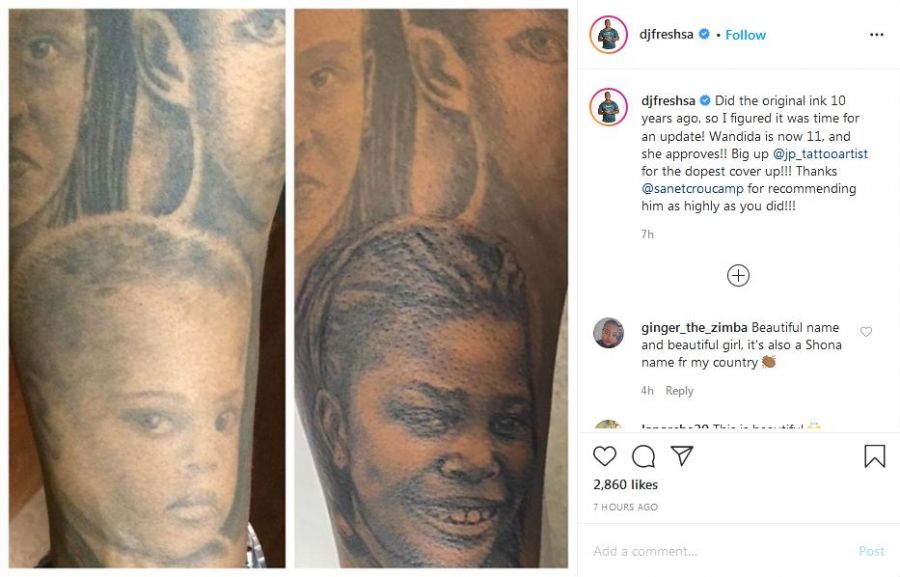 10 Years After, Dj Fresh Updates Daughter'S Tattoo On His Body 2