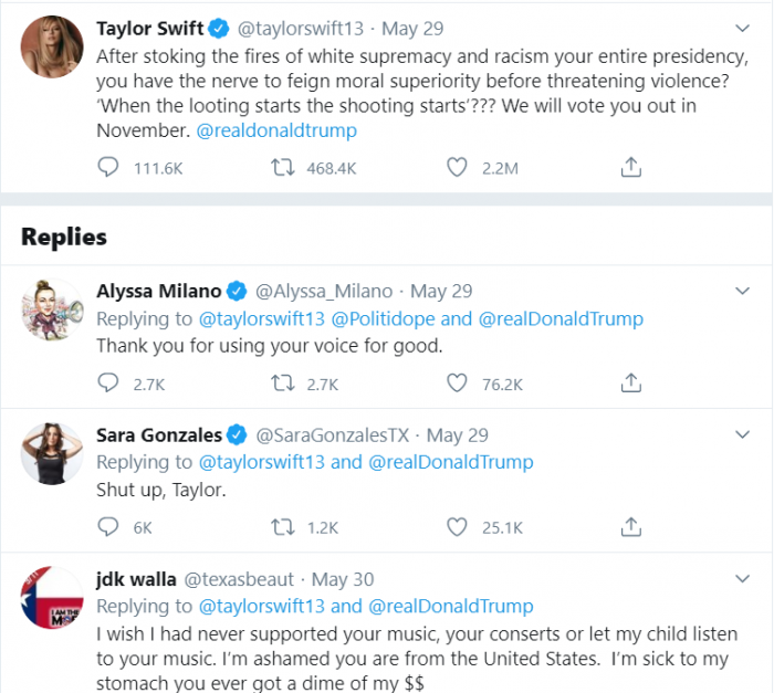 Taylor Swift Goes Viral With Tweet Denouncing Trump Ubetoo
