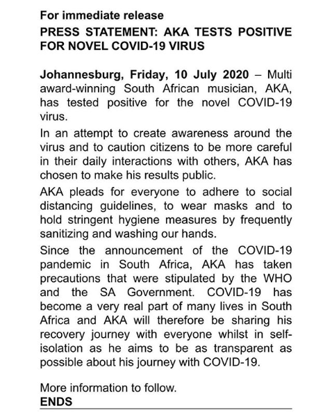 Aka Test Positive To Coronavirus, Cautions South Africans 3