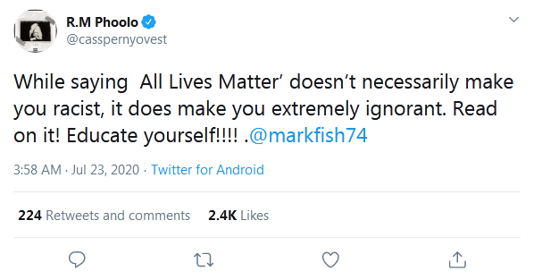 Cassper Nyovest Denounces Mark Fish As &Quot;Idiot&Quot; Over All Lives Matter Tweet 4