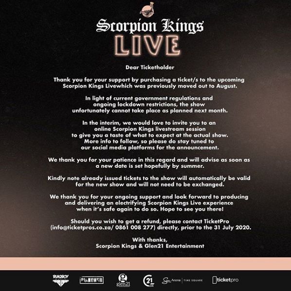 Dj Maphorisa Postpones Scorpion Kings Live Again 2