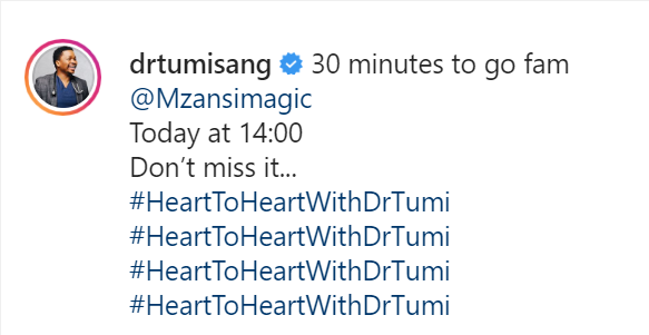 Dr Tumi Is Coming Back On Tv With New Music Show, &Quot;Heart To Heart With Dr Tumi&Quot; 2
