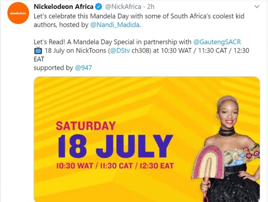 Nandi Madida Will Host Nickelodeon’s Let’s Read! Mandela Day Special 2
