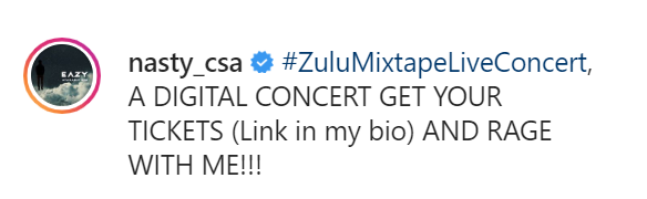 Nasty C To Hold A Zulu Mixtape Live Concert 2