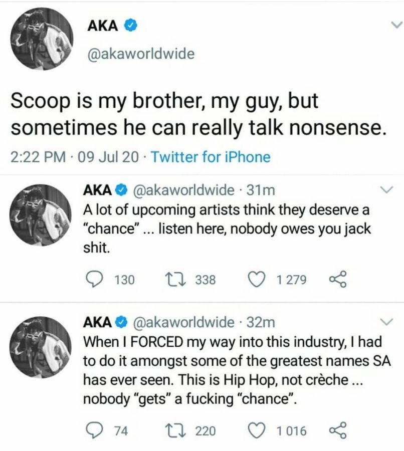 Scoop Says Aka, Cassper, Kwesta And More Should Stop Rapping, They React 2