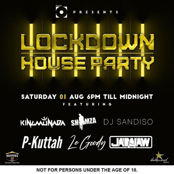 Shimza, Moozlie, Rouge, King Deetoy, Monada & Sandiso For For 31 July – 1st August Channel O Lockdown House Party