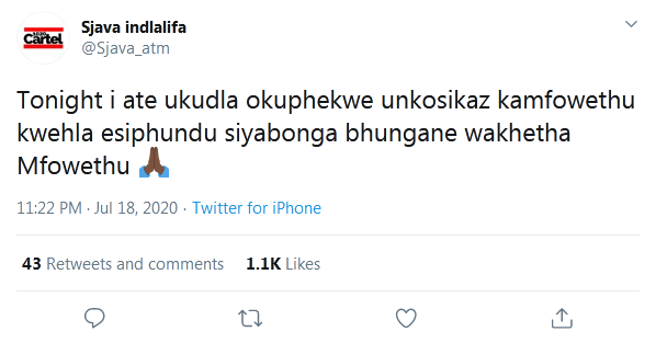 Sjava Under Fire After Complimenting The Cooking Skills Of Friend'S Wife 2