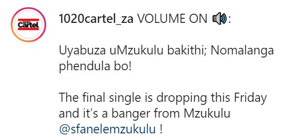 1020 Cartel To Drop &Quot;Nomalanga&Quot; By Mzukulu Off Upcoming Isambulo Album This Friday 2