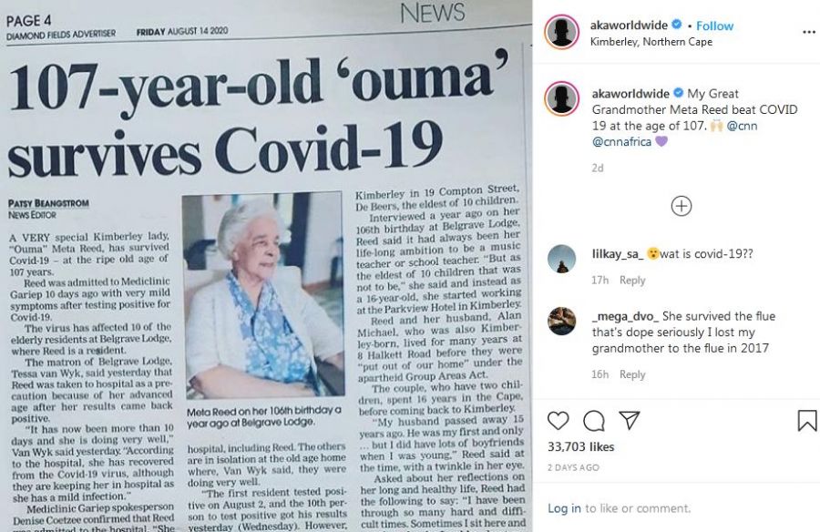 Aka Ecstatic As His 107-Year-Old Great Grandmother Survives Covid-19 3