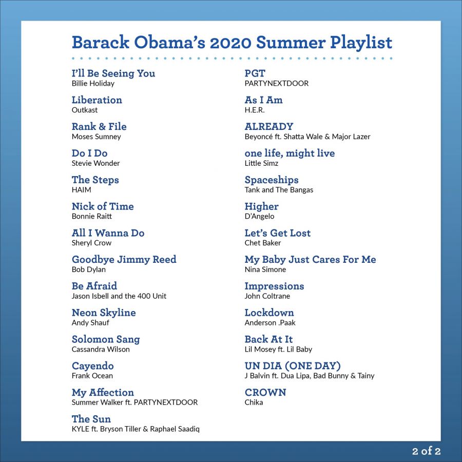 Barack Obama Shares Summer 2020 Playlist 4