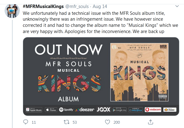 Did Black Coffee Pressurize Mfr Souls To Change Their Album Title After Release? 2