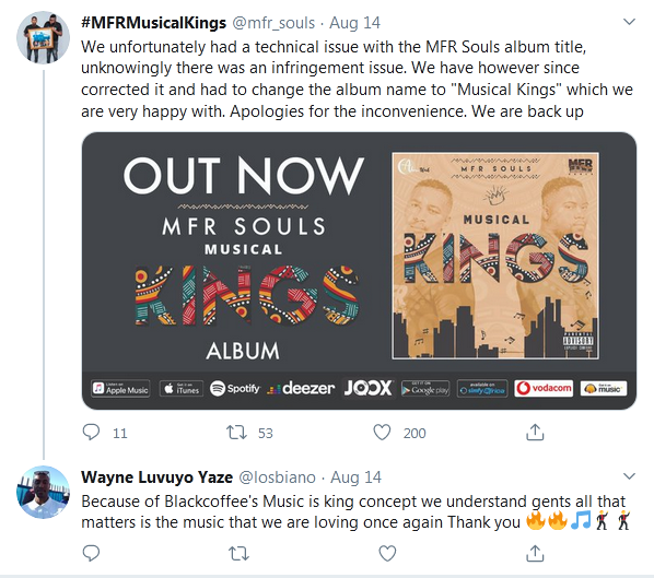Did Black Coffee Pressurize Mfr Souls To Change Their Album Title After Release? 4