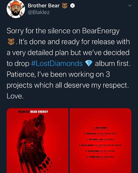 Blaklez Pushes Bear Energy Release Forward To Release Lost Diamonds First 2