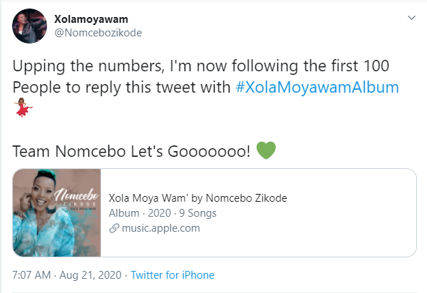 Nomcebo Zikode Premieres &Quot;Xola Moya Wam'&Quot; Album | Listen 1