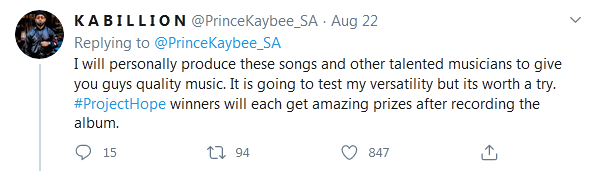 #Projecthope: Prince Kaybe To Release Album Featuring 10 Female Fans 3