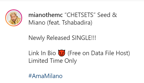 Tshabadira Enlisted For Seed &Amp; Miano'S Chetsets 2
